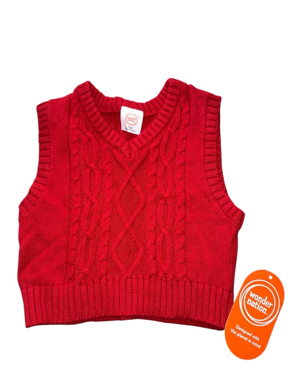 Wonder Nation Boys Red Knit Sweater Vest